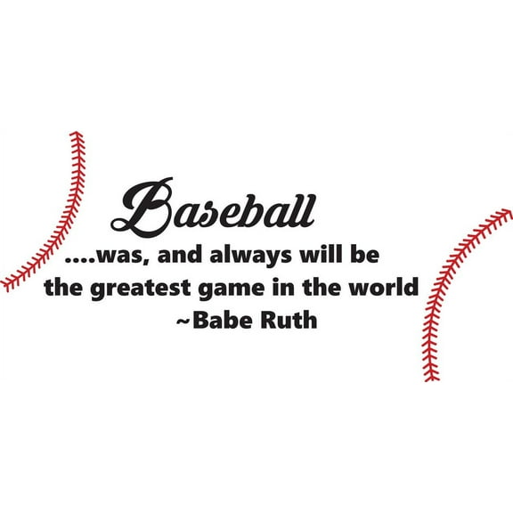 Baseball Is The Greatest Game Quote Customized Wall Decal - Custom Vinyl Wall Art - Personalized Name - Baby Girls Boys Kids Bedroom Wall Decal Room Decor Wall Stickers Decoration Size (12x20 inch)