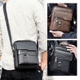 thumbnail image 3 of Bxaolu Shoulder Bag for Men Crossbody Bags Leather Sling Bag Messenger Bags with Multi-Pockets Outdoor Business Handbag,Black, 3 of 5