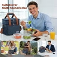 thumbnail image 5 of Insulated Lunch Bag & Lunch Box for Men - Double Deck Reusable Lunch Bag for Women Tote Cooler Bag Leakproof Soft Expandable - Large Lunchbox for Work/Adult/Picnic/Outdoor (Blue-15L), 5 of 7