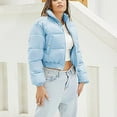 thumbnail image 6 of Drses Womens Cropped Puffer Jacket Warm Winter Padded Quilted Long Sleeve Zip Up Casual Short Bubble Coat with Pockets, 6 of 7