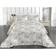 thumbnail image 2 of Ambesonne Vintage Quilted Bedspread Set 3 Pcs, Nature Bloom Branches Leafy, King, Taupe Grey Blush and Cream, 2 of 4