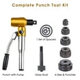6 Ton Hydraulic Knockout Punch Driver Kit 6 Dies Hole Punch