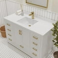 thumbnail image 4 of Ayna Decors Maya 48 in White Bathroom Vanity Set with White Quartz Countertop | Ceramic Sink | 2 Soft Closing Doors | 7 Full Extention Soft Close Drawer | Brushed Nickel Hardware | AVM48WH3002, 4 of 10