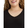 thumbnail image 5 of Terra & Sky Women’s Plus V-Neck Tee with Short-Sleeves, 2-Pack, Sizes 0X-5X, 5 of 6
