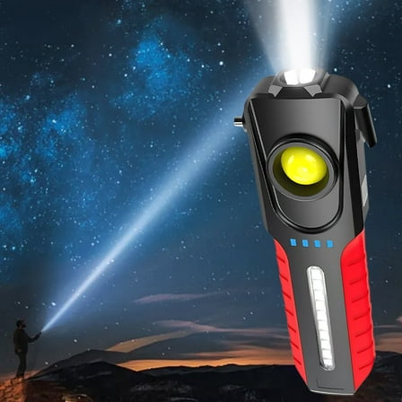 Bright Flashlight Vehicle-mounted Flashlight Emergency Lighting Broken Window Rechargeable Lithium Battery Flashlight Up to 65% off