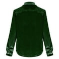 thumbnail image 6 of Womens Vintage Velvet Blouse Casual Long Sleeve Button Down Tops Elegant Loose Shirts for Business Office Party Outfits (Army Green,M), 6 of 6