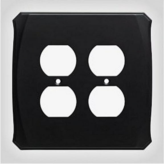 Brainerd W34478-FB Serene Double Duplex Outlet Cover Plate Flat Black