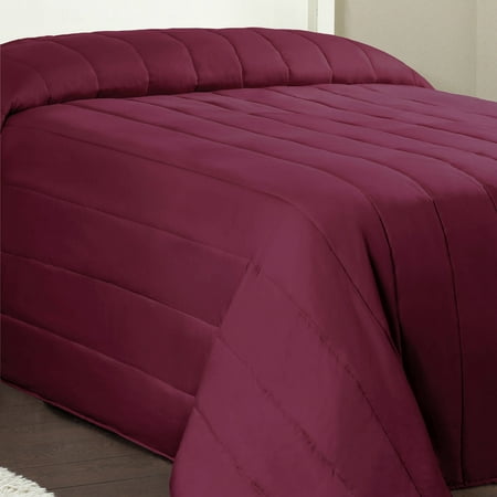 Mainstays Channel Twin Solid Quilted Bedspread, 1 Each