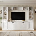 thumbnail image 2 of FFZ Minimalist Entertainment Wall Unit Bridge Up To 75 inch TV Stand Storage Media Console White, 2 of 14
