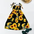 thumbnail image 2 of BJUTIR Toddler Girls Casual Dresses Kids Floral Bohemian Sunflowers Sleeveless Beach Straps Dress Princess Clothes, 2 of 9