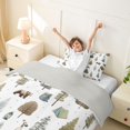 thumbnail image 3 of Catabedysis Watercolor Camping Twin Duvet Cover,Bear Tent Pattern Twin Bedding For Boys,Multicolor,Light Gray Reversible,2 Pieces,1 Duvet Cover and 1 Pillowcase, 3 of 6