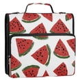 thumbnail image 2 of Water-Resistant 3-Ring Binder Organizer with Multiple Pockets Zipper Binder Bag for Office Watermelon Slice Pattern, 2 of 8