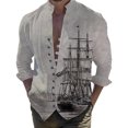 thumbnail image 2 of XDZJLR Chemise Homme Impression Numérique 3D Bateau Poche Boucle Col à Revers Manches Courtes, 2 of 7