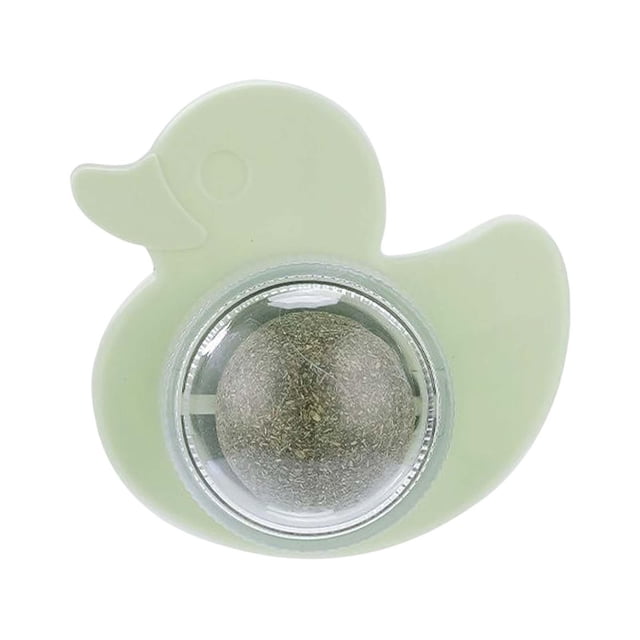 Juguete giratorio con bola de hierba gatera para morder, juguete para gatitos, juguete para montar en la pared para la dentición. Verde