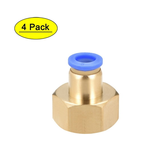 Push to Connect Tube Fitting,Adapter,8mm Tube OD x G1/2" Female Straight Pneumatic Connecter Pipe Fitting 4pcs