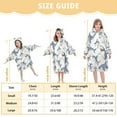 thumbnail image 3 of Wearable Blanket with Sleeves and Pocket Oversized Hooded Sweatshirt 3-14 YR Blue Shark with White Belly M, 3 of 7