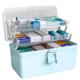thumbnail image 3 of Caja de almacenamiento de píldoras Estuche de cosméticos para el hogar de gran capacidad de 3 capas Organizador de artículos diversos de plástico, estilo realzado, azul claro Advancent HA004344-08B, 3 of 7