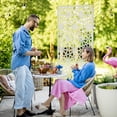 thumbnail image 2 of Outsunny Metal Outdoor Privacy Screen, Outdoor Divider with Stand, White, 2 of 10