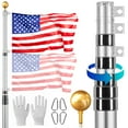 thumbnail image 1 of VEVOR 30FT Telescopic Flagpole Kit Heavy Duty Aluminum Flag Pole Silver, 1 of 9