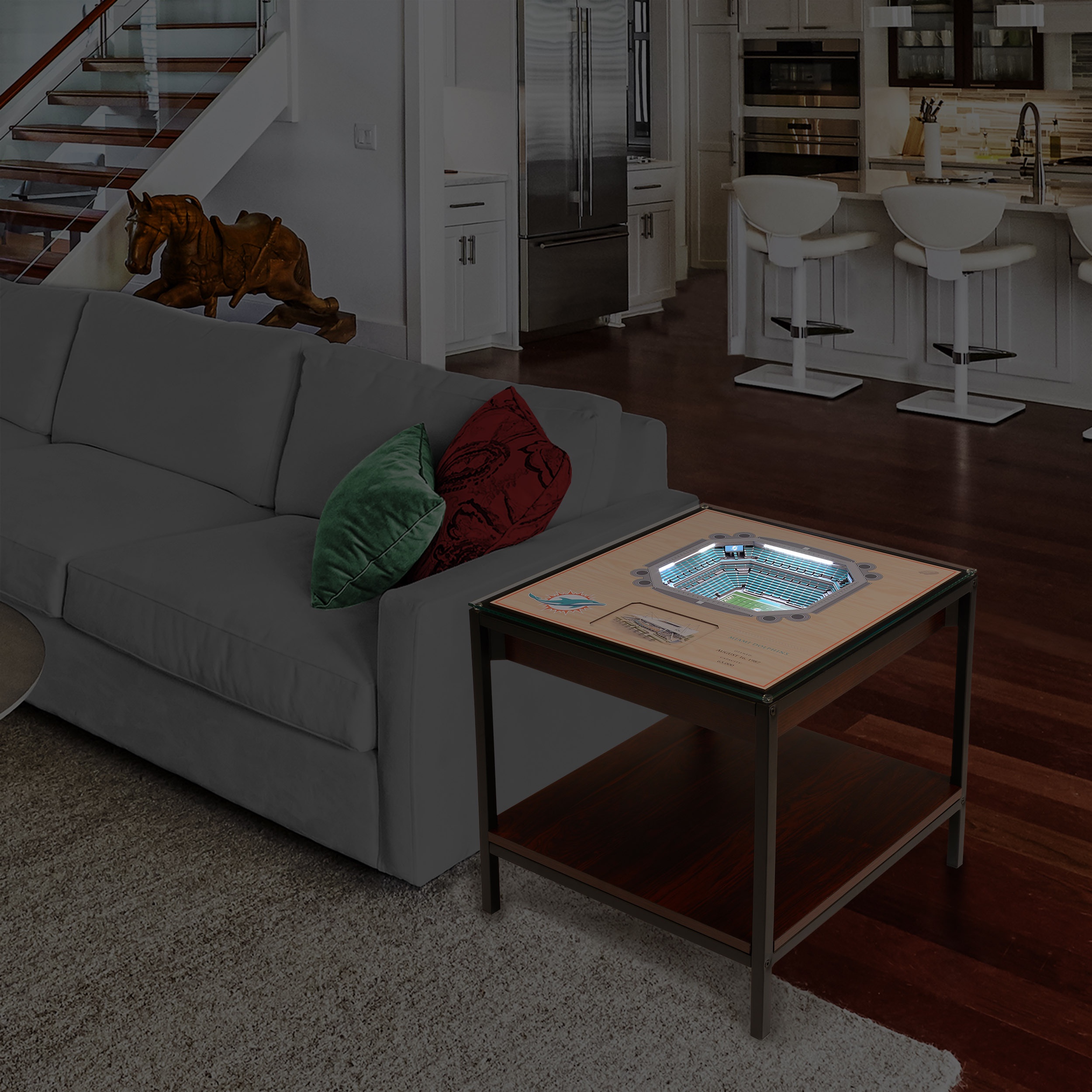Miami Dolphins 25-Layer StadiumViews Lighted End Table