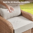 thumbnail image 4 of PARKWELL 2PCS Outdoor Swivel Gliders Patio Wicker Swivel Rocking Chair with Removable 6-Inch Thick Cushions and High Back in Yellow Wicker, 4 of 6