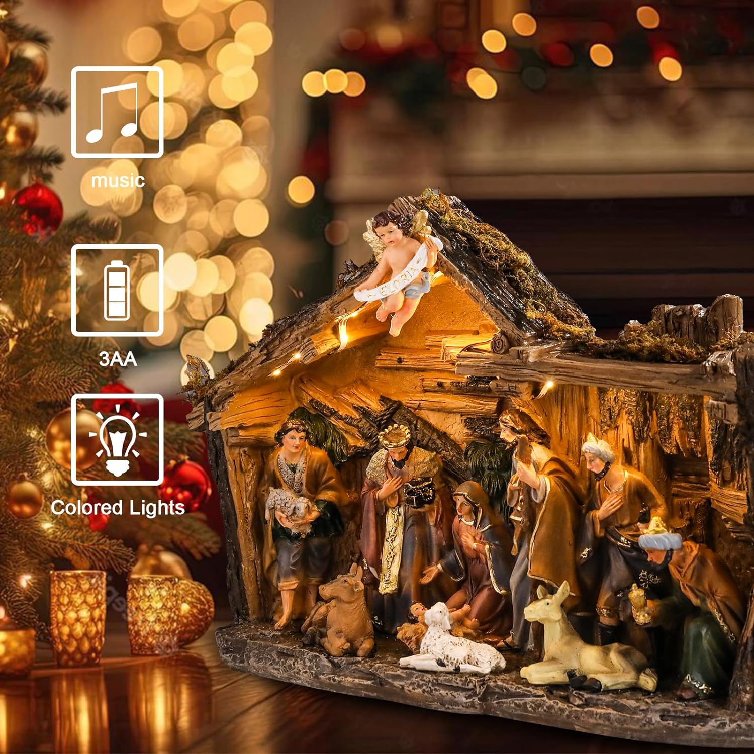Wonder Garden 12.5 In Nativity Set with Stable photo 3