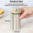 thumbnail image 2 of Toothpick Holder, Automatic Stainless Steel Toothpick Holder with Click Opening, Modern Toothpick Storage, 2 of 5