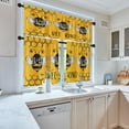 thumbnail image 2 of Cute Bees Kitchen Curtains Yellow Window Curtains Valance and Tier Set 36 Inch, Abstract Beehive Honeycomb Rod Pocket Short Tier Curtain, Summer Small Curtains for Kitchen Decor, 2 of 6
