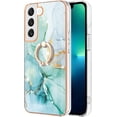 thumbnail image 2 of Marble Pattern Case for Samsung Galaxy S23 Plus (Not N23) with Ring Holder Kickstand, Plus Slim PC Material Shockproof Girls Women Case Cover for Samsung Galaxy S23 Plus DLS Ripple Green, 2 of 11