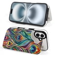 thumbnail image 4 of Compatible with iPhone 11 12 13 mini 14 15 16 Pro Max Plus Wallet Case with Card Holder, PU Leather Kickstand Card Slots Case ( Colorful Peacock, iPhone 14 Plus), 4 of 7