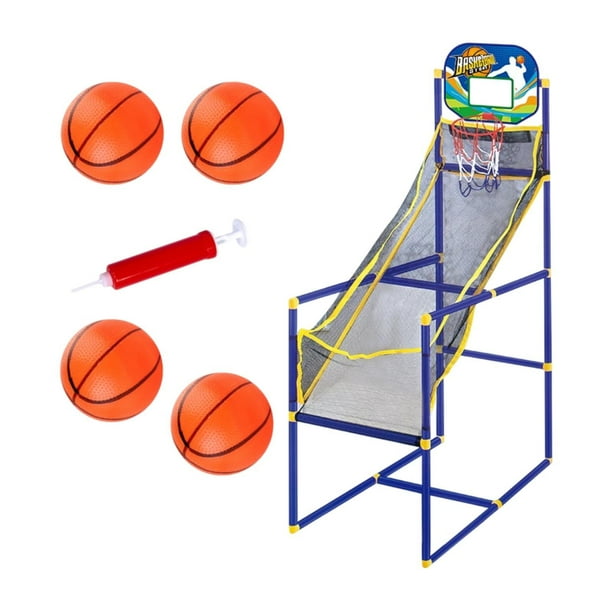 El juego de baloncesto arcade para la bomba de aire al aire libre para niños incluyó altura de altura ajustable portátil y pelotas para niñas para Con 4 bolas