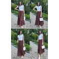 thumbnail image 4 of JWD Summer Maxi Skirt for Women Boho Lightweight Flowy Tiered Long Beach Skirts with Pockets Wine Red 2XL, 4 of 8