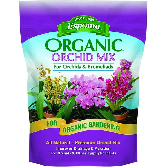 Espoma Orchid Potting Mix, Natural & Organic Premium Soil for Orchids & Bromeliads, 4 qt, Pack of 2