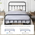 thumbnail image 4 of Eleanor Grace Classic Metal Platform Bed Frame Mattress Foundation with Victorian Style Iron-Art Headboard/Footboard/Under Bed Storage/No Box Spring Needed/Twin XL Size Black, 4 of 9