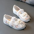 thumbnail image 6 of LNMQLPDBS Girls Shoes New Handmade Hanfu Shoes Children Embroidered Shoes Shoes Baby Antique Performance Shoes Flower Girl Shoes for Wedding Dress Shoes for Vacation White 10-10.5 Years, 6 of 6