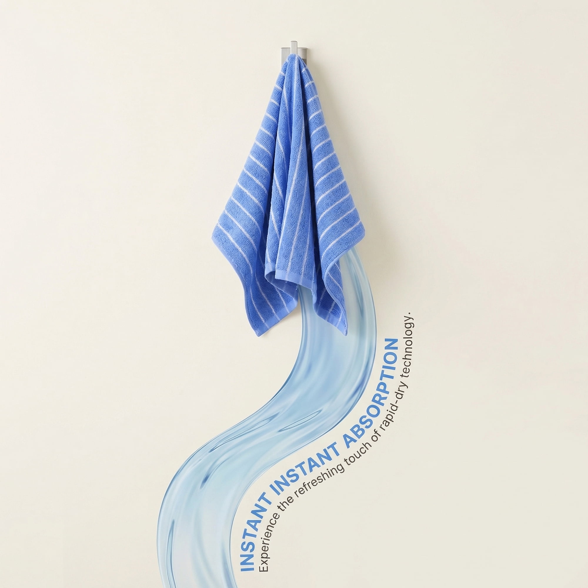 Unique Bargains Cotton Striped Washcloths Soft Absorbent Face Cloths Blue 6pk
