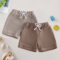 thumbnail image 2 of YDFCWXW 2 Pack Toddler Baby Boy Shorts Summer Waffle Knit Baby Plain Shorts Casual Elastic Waist Joggers Bottom (Brown, 12-18 Months), 2 of 7