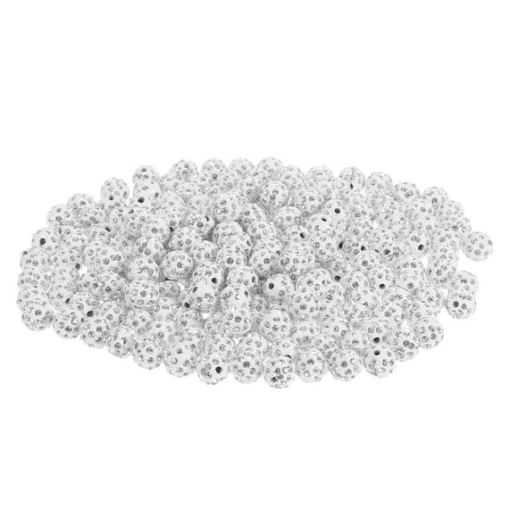 CTIRCHIU 200Pcs Silver Shamballa Clay Beads for Unique DIY Jewelry and Craft Designs