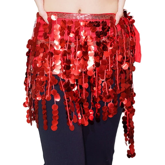 Jamsmile Women Sequin Skirts Belly Dance Scarf Performance High Waisted Glitter Sparkly Skirts Bodycon Fit Stretch Mini Skirts