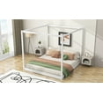 thumbnail image 3 of King Size Canopy Platform Bed with Support Legs,White, 3 of 10