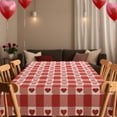 thumbnail image 6 of Uuiauoio Valentines Tablecloth Plastic Disposable Love Heart Tablecloth Rec Valentine Table Cloth Waterproof Table Cover for Valentine Decoration Wedding Anniversary Party 54 x 108 Inches, 6 of 6