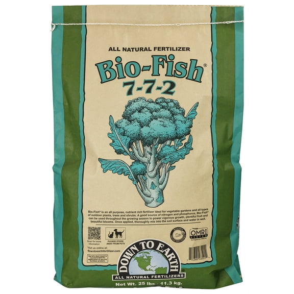 Down to Earth Organic Bio-Fish Fertilizer Mix 7-7-2, 25 lb