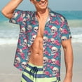 thumbnail image 3 of Haiem happy Skull rose Printed Hawaiian Shirt for Men - Men’s Casual Beach Summer Shirts - Stretch Fabric with Modern Fit-Large, 3 of 7