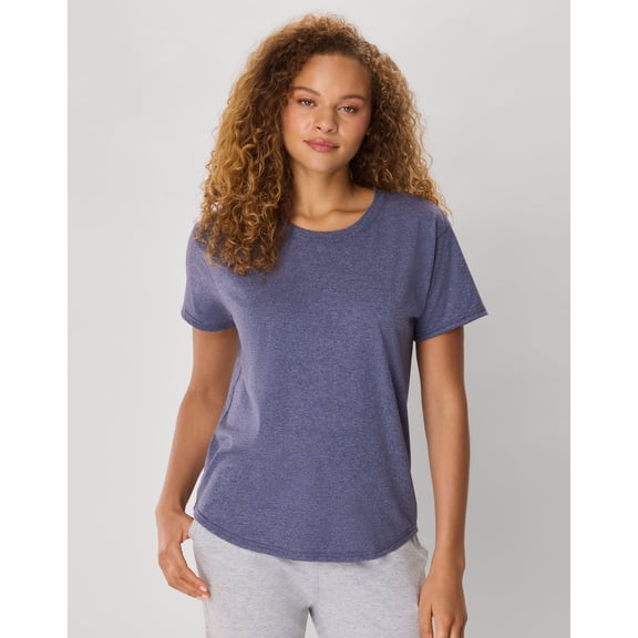 Hanes Originals Women's Tri-Blend T-Shirt, Relaxed Fit Athletic Navy Heather S