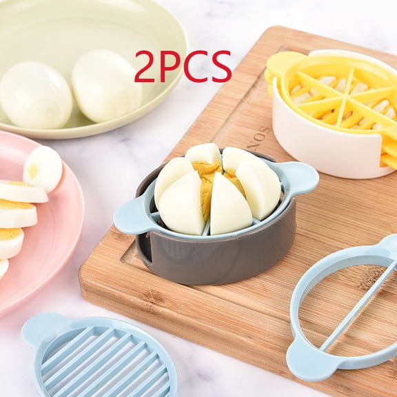 2Pcs Egg Slicer,3 in 1 Boiled Egg Slicer Easy Clean,Kitchen Egg Slicer with Stainless Steel Wire,Egg Slicer for Hard Boiled Eggs Ideal for Salads Sandwiches, Appetizers, or Garnishes, and More