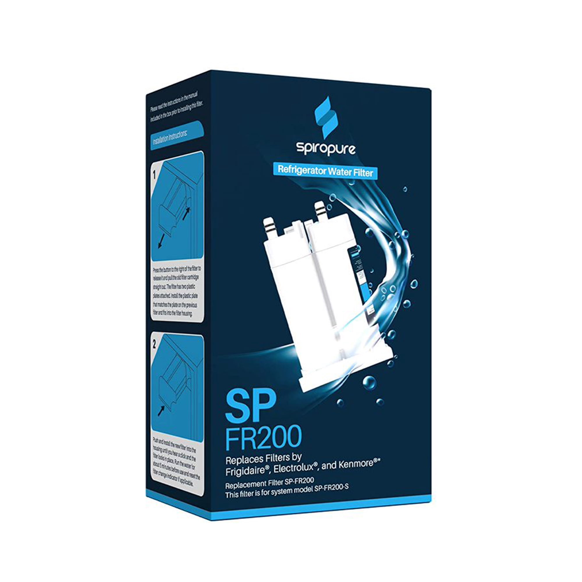 SpiroPure SP-FR200-3PK Refrigerator Water Filter Replacement, 3 Pack