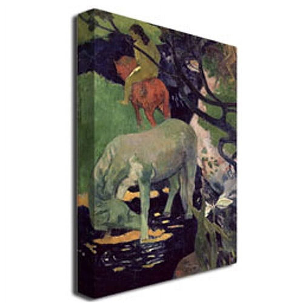 Trademark Fine Art "The White Horse 1898" Canvas Art by Paul Gauguin
