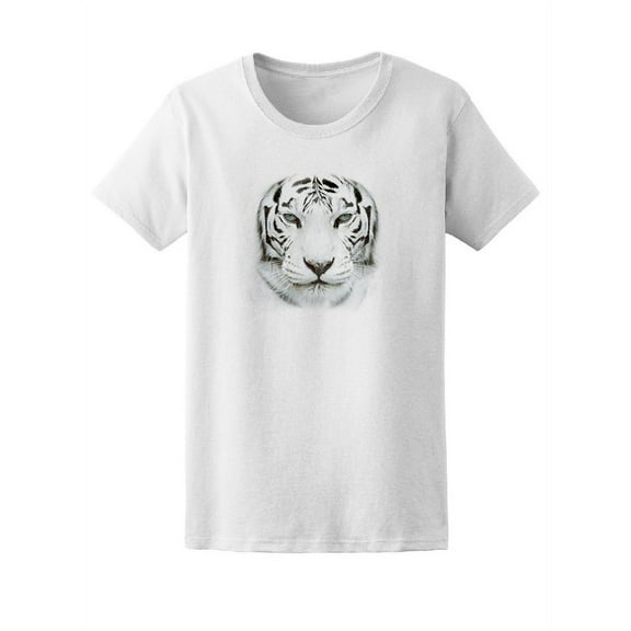 Beautiful White Siberian Tiger T-Shirt Women -Image by Shutterstock, Female Small