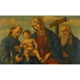 thumbnail image 2 of Giovanni Di Niccolò Mansueti 18x13 Black Ornate Wood Framed Double Matted Museum Art Print Titled - A Sacra Conversazione; the Madonna and Child with Saints Francis and Andrew, 2 of 5
