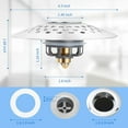 thumbnail image 4 of 2 in 1 Bathtub Stopper & Drain Hair Catcher, Anti-Rust Tub Stopper with Dual Filtration Design, Pop-up Bathtub Drain Cover for 1.6-2.0" Drain Hole, 4 of 6